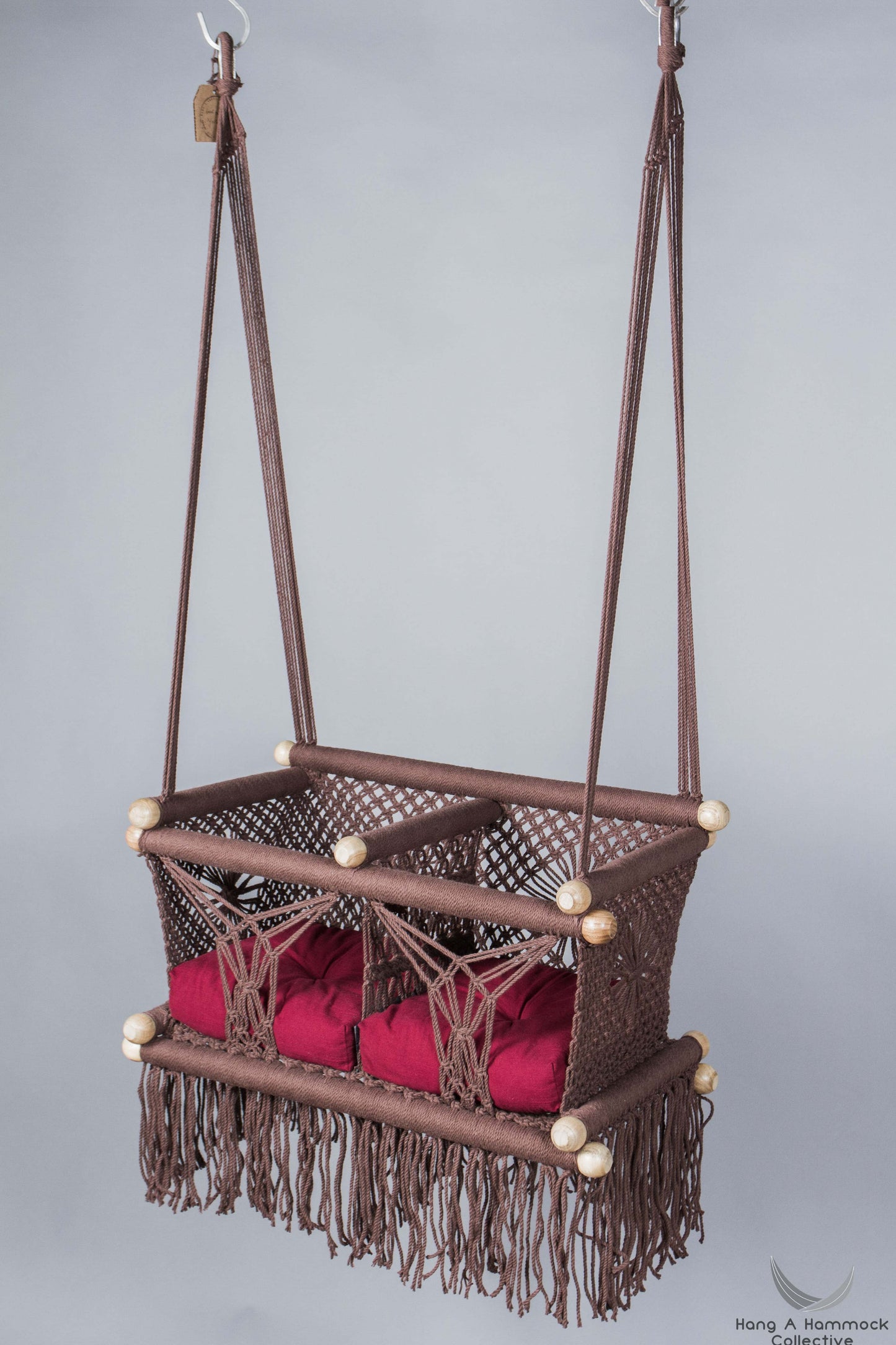 Twins Baby Chair - BROWN AND RED CUSHIONS