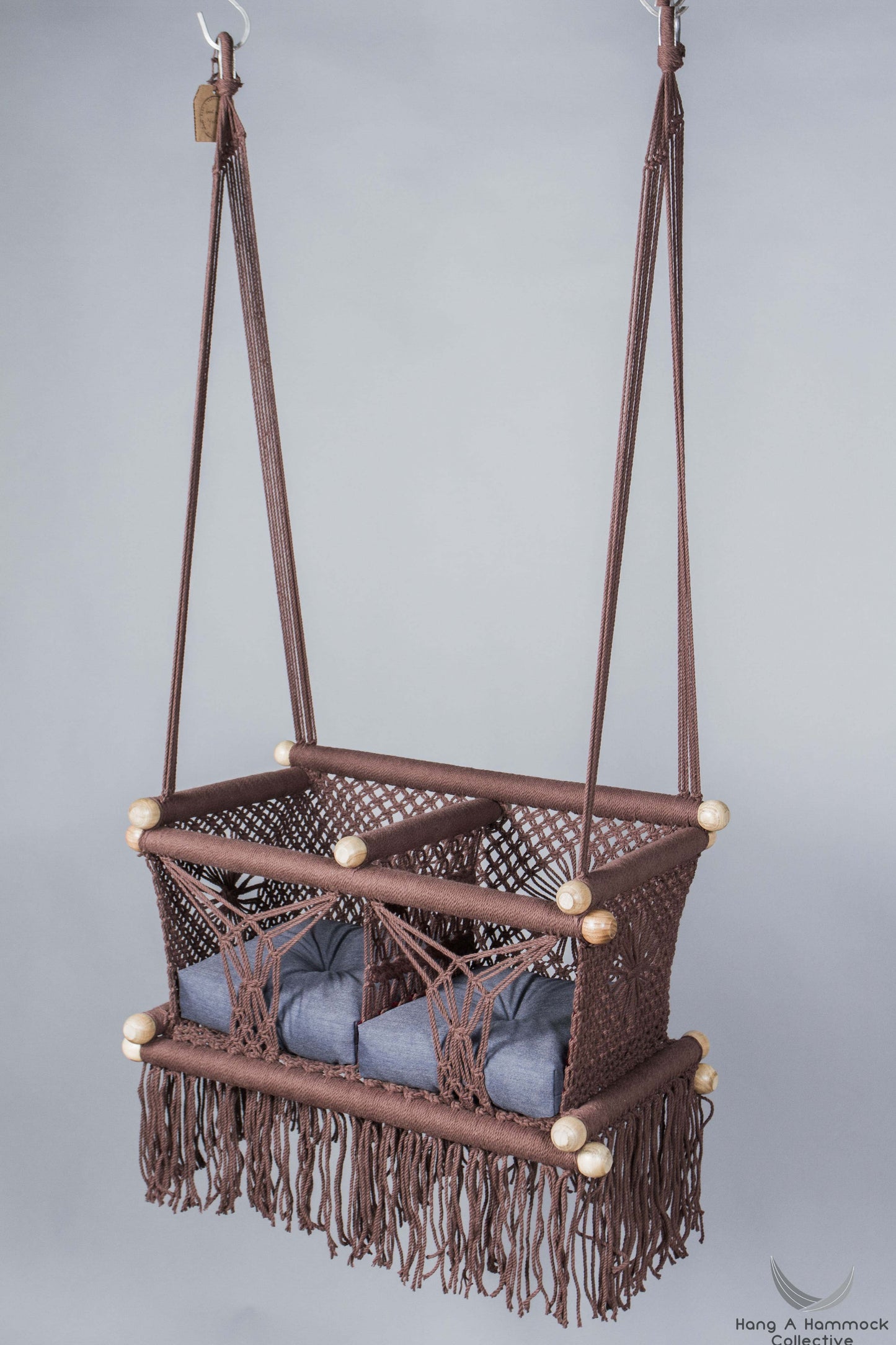 Twins Baby Chair - BROWN AND BLUE CUSHIONS