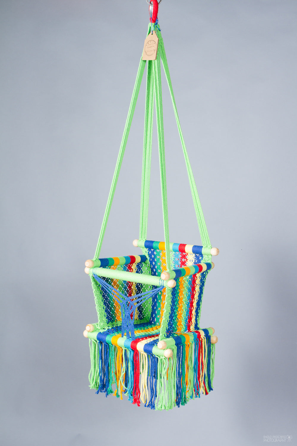 Baby Swing Chair in different multicolor / light wood (made on order)