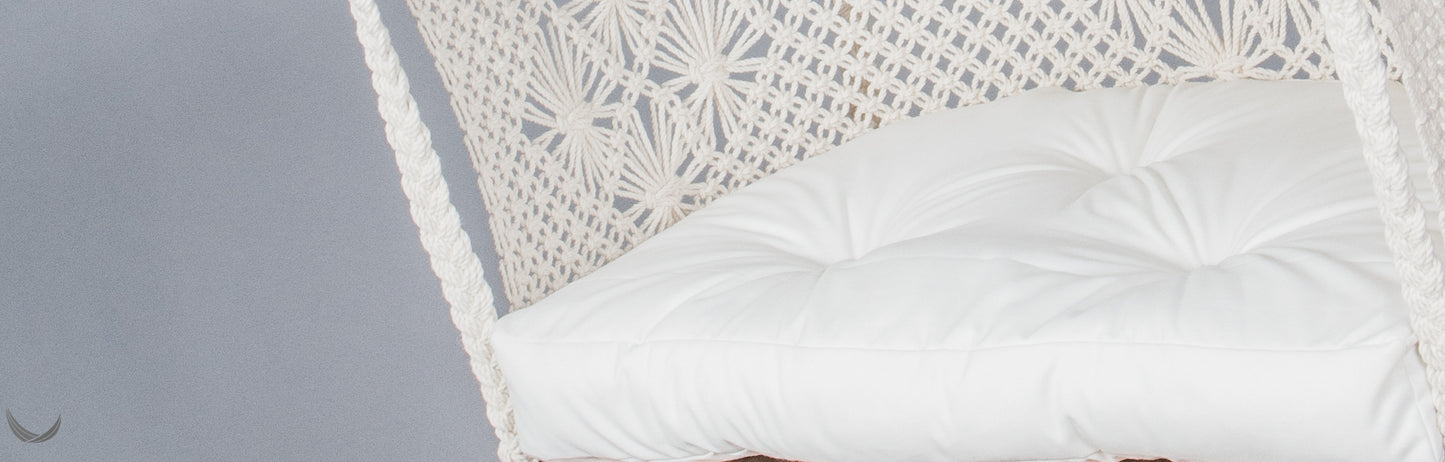 ivory color half-moon cushion