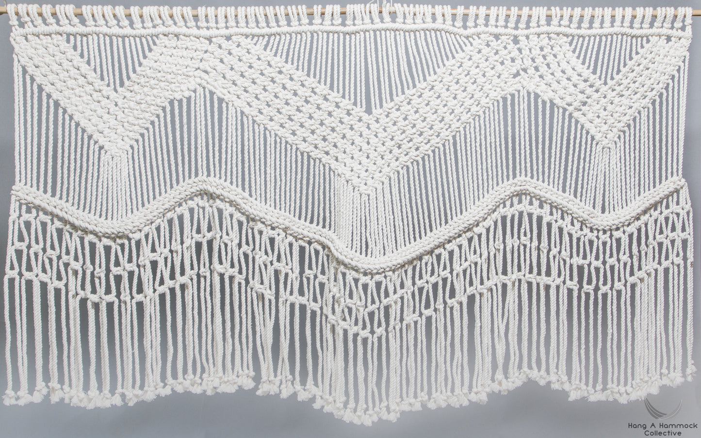 Wall Hanging in Macrame ivory cotton- studio picture
