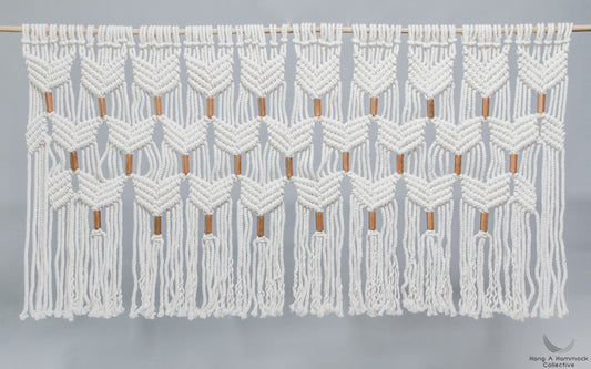 Wall Hanging in Macrame cotton and copper- studio picture