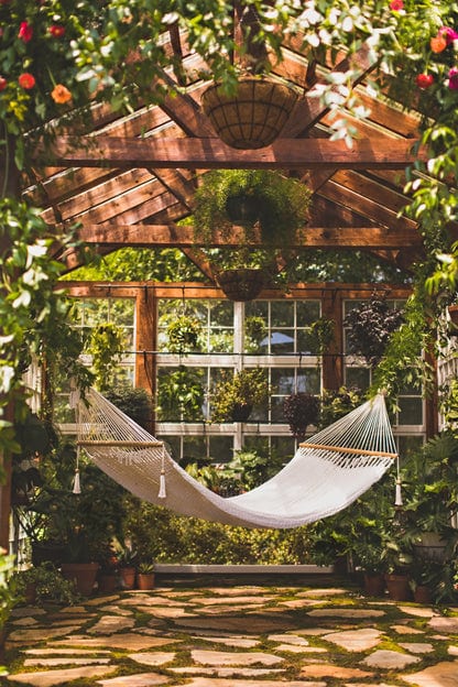 large size hammock in a green house