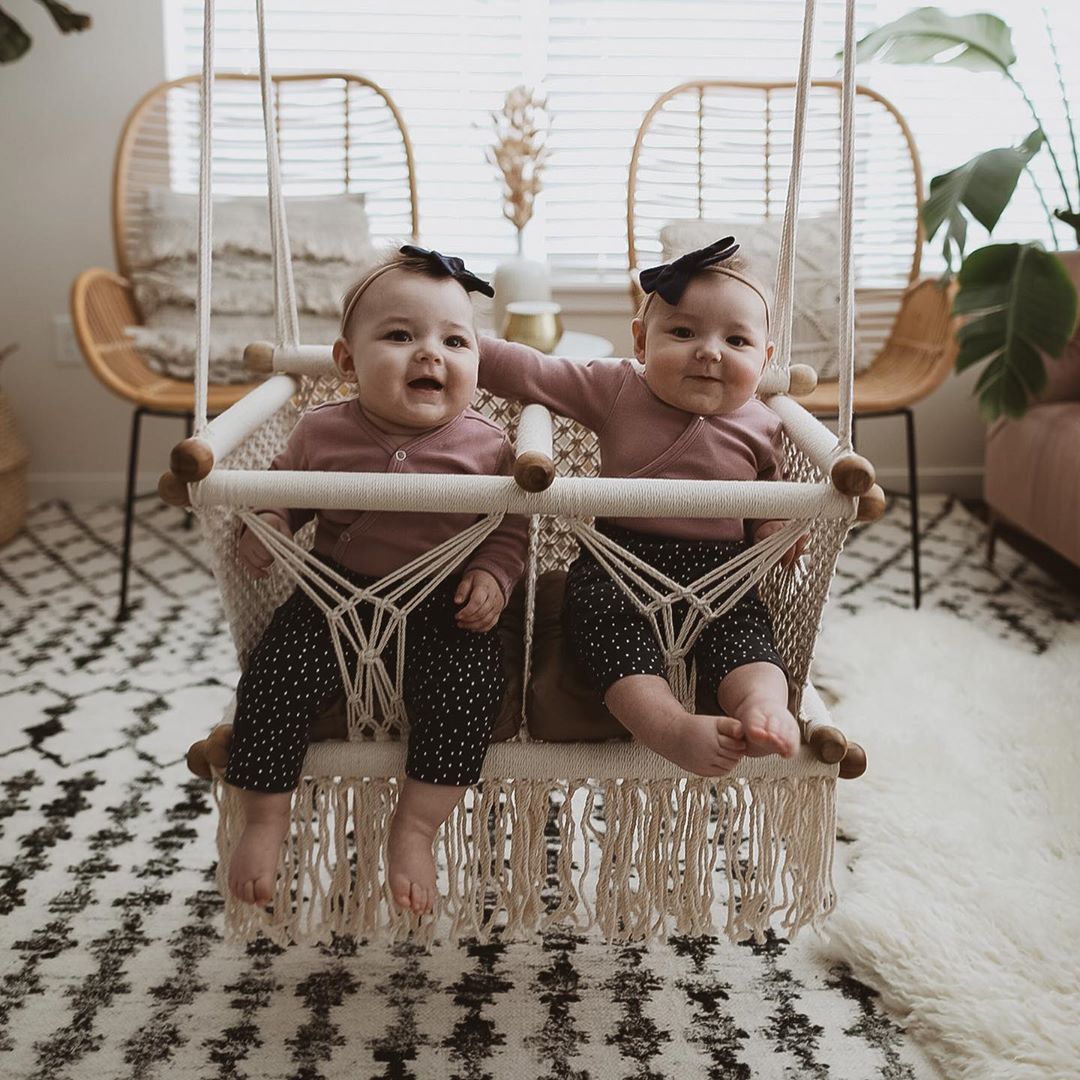 Double sale baby swing