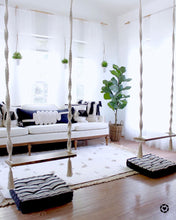 Braided Rope Swings in a lounge room