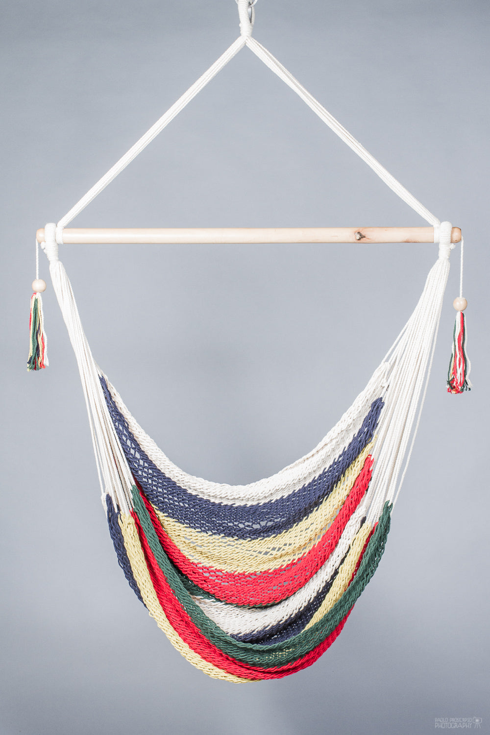 hammock chair of different colors. Grey background