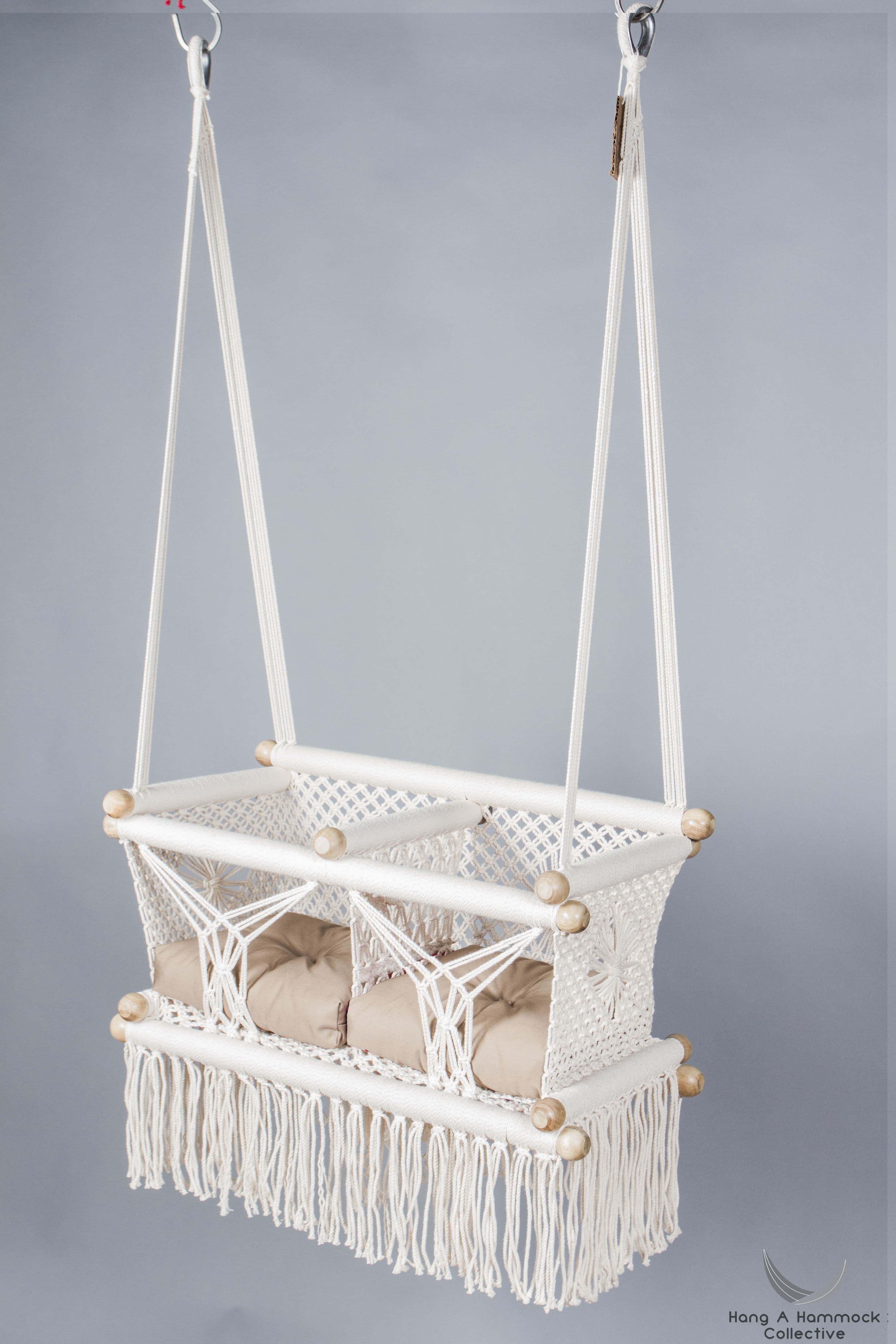 Twins Baby Swing Chair in Macrame Handmade in Nicaragua hangahammockcollective