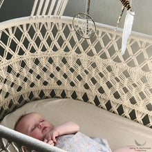 Limited Edition Hanging Bassinet in Macrame - Plywood Base - Handmade in Nicaragua