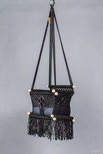 Baby Swing Chair in Black / light wood (made on order)