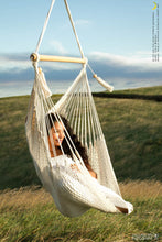 relaxing on a hanging chair