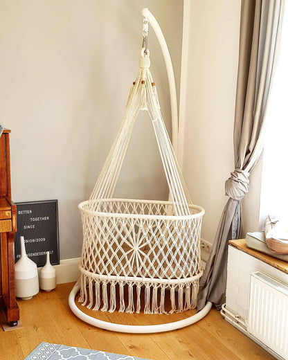white stand for a hanging crib